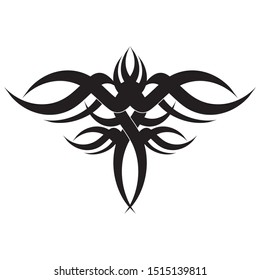 Viking tattoo design. Vector illustration with tribal tattoo isolated on white.