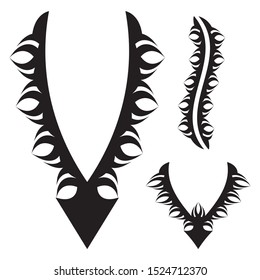 Viking tattoo design. Vector illustration with tribal tattoo isolated on white.