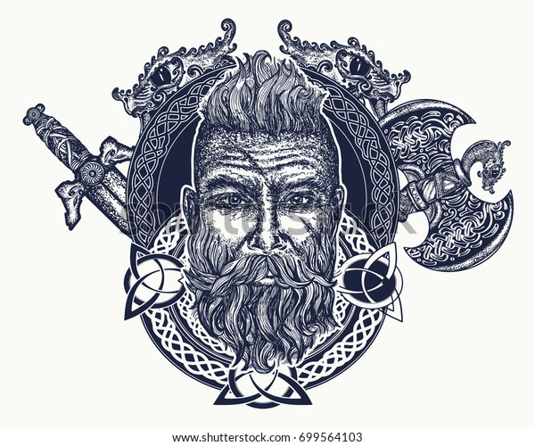 Viking Tattoo Symbol Force Courage Scandinavian Stock Vector (Royalty ...