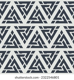 Viking Valknut Celtic Seamless pattern. Vintage background. Medieval manuscript, engraving art. Nordic ethnic Ethnic Geometric Vector Background. Aztec, Mayan or or Inca Style