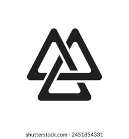 Viking Valknut Filled Icon Vector Illustration