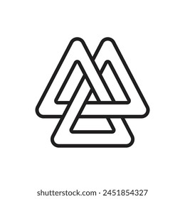 Viking Valknut Outline Icon Vector Illustration