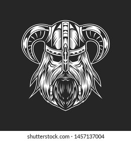 viking vector illustration isolated on dark background