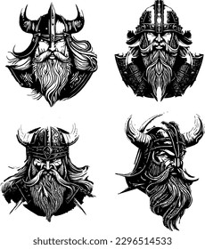 A viking vector image typically depicts a powerful, fearless warrior from the Viking Age, known for their skilled seafaring and raiding abilities. 