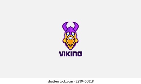 Viking vector logo design illustration symbol