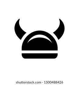 Viking warrior armor helmet icon design - Vector