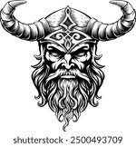 A Viking warrior or barbarian gladiator man mascot face looking strong wearing a helmet. In a retro vintage woodcut style.