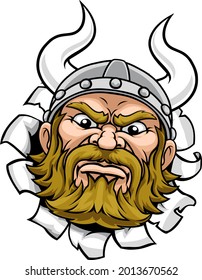 A viking warrior or barbarian mascot cartoon face