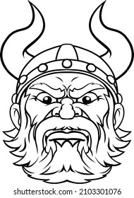 A viking warrior or barbarian mascot cartoon face