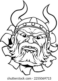 A viking warrior or barbarian mascot cartoon face