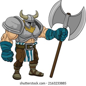 A Viking warrior or barbarian Roman gladiator cartoon man character