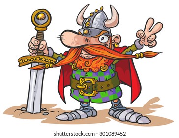 Viking warrior cartoon character.