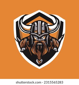 viking warrior esport mascot logo design