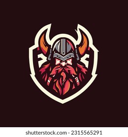 viking warrior esport mascot logo design