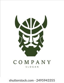 viking warrior face and helmet, this logo is suitable for businesses that represent authority, strength and conquest.