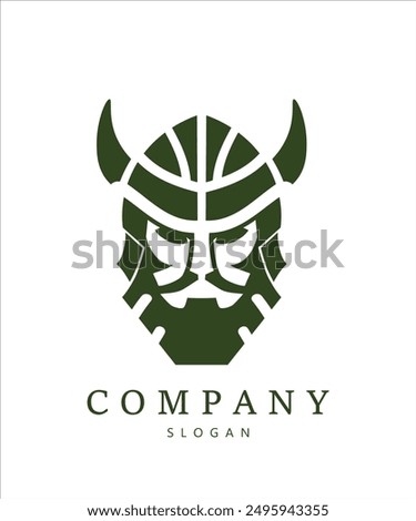 viking warrior face and helmet, this logo is suitable for businesses that represent authority, strength and conquest.