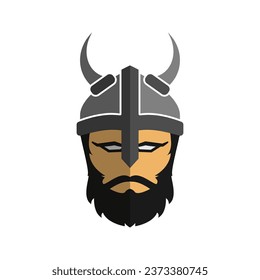 viking warrior face vector icon