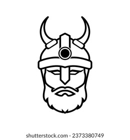 viking warrior face vector icon