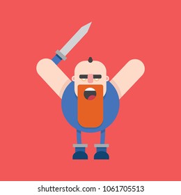 Viking Warrior Flat Character