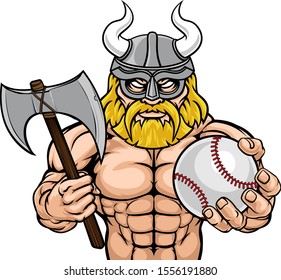 A Viking warrior gladiator baseball sports mascot