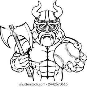 A Viking warrior gladiator baseball sports mascot