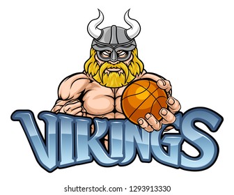A Viking warrior gladiator basketball sports mascot