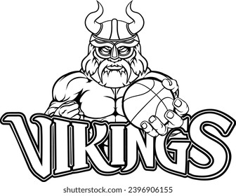 A Viking warrior gladiator basketball sports mascot