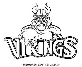 A Viking warrior gladiator bowling sports mascot