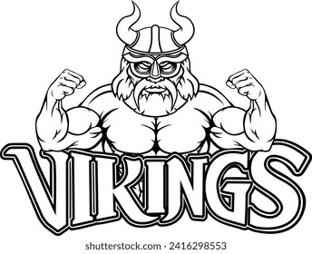 A Viking warrior gladiator cartoon sports mascot