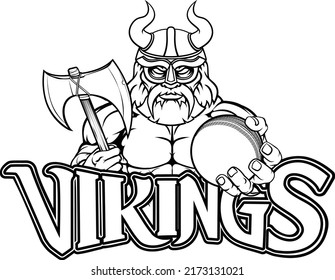 A Viking warrior gladiator cricket sports mascot