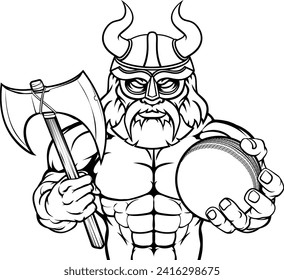 A Viking warrior gladiator cricket sports mascot