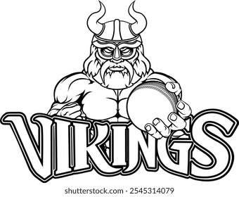 Um guerreiro viking gladiador críquete esporte mascote