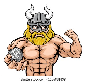 A Viking warrior gladiator golf sports mascot