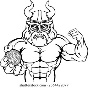 A Viking warrior gladiator golf sports mascot