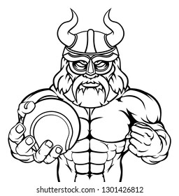 A Viking warrior gladiator tennis sports mascot