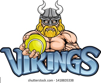 A Viking warrior gladiator tennis sports mascot