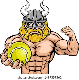 A Viking warrior gladiator tennis sports mascot