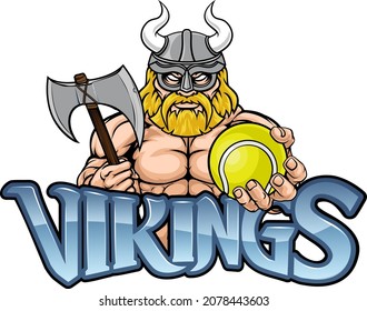 A Viking warrior gladiator tennis sports mascot