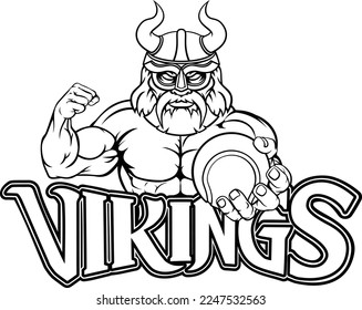 A Viking warrior gladiator tennis sports mascot