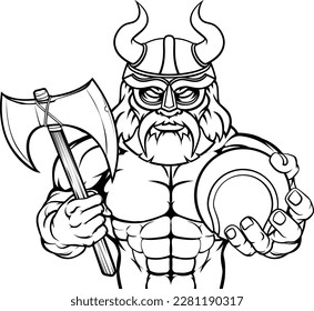 A Viking warrior gladiator tennis sports mascot