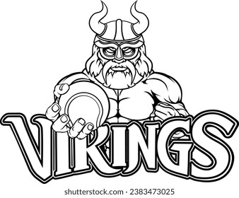 A Viking warrior gladiator tennis sports mascot