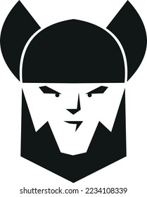 viking warrior head minimal vector