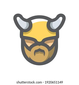 Viking Warrior Helmet Head Vektorsymbol Cartoon Illustration.