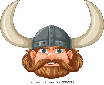 Viking warrior with helmet and horns