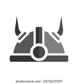 viking warrior helmet vector icon