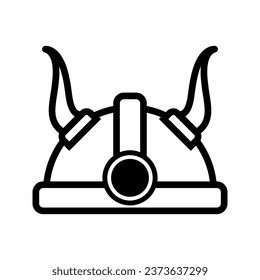 viking warrior helmet vector icon