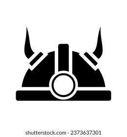 viking warrior helmet vector icon