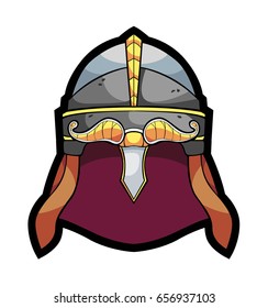 Viking warrior helmet vector illustration