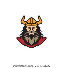 viking warrior illustration logo. sturdy, strong, elegant and clean.
