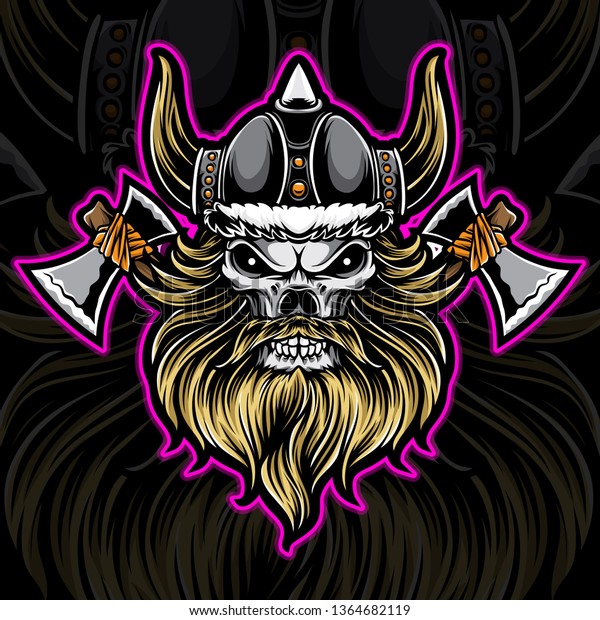 Viking Warrior Logo Stock Vector (Royalty Free) 1364682119